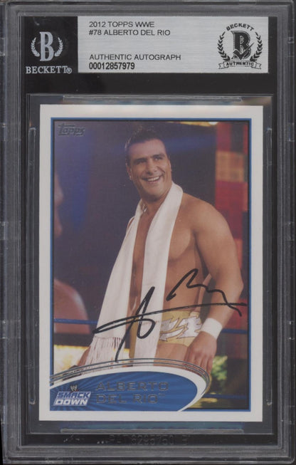 Alberto Del Rio 2012 Topps #78 with Beckett Authentic Auto