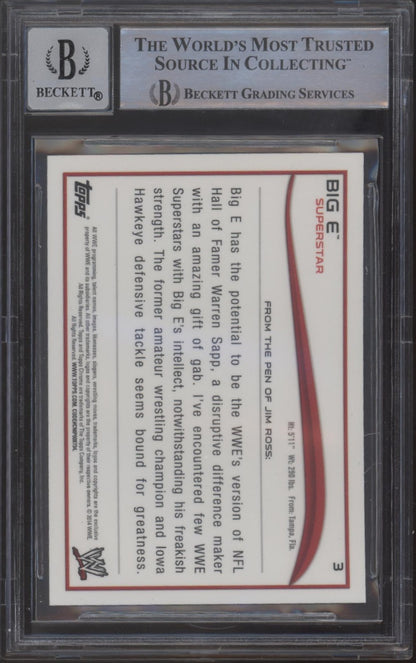 Big E 2014 Topps Chrome #3 with Beckett Witnessed Auto 10