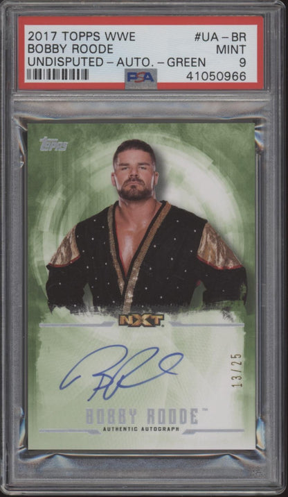 Bobby Roode 2017 Topps Undisputed Green Auto 13/25 #UA-BR PSA 9