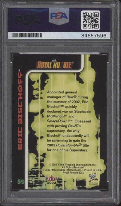 Eric Bischoff 2002 Fleer Royal Rumble #59 with PSA Authentic Autpo