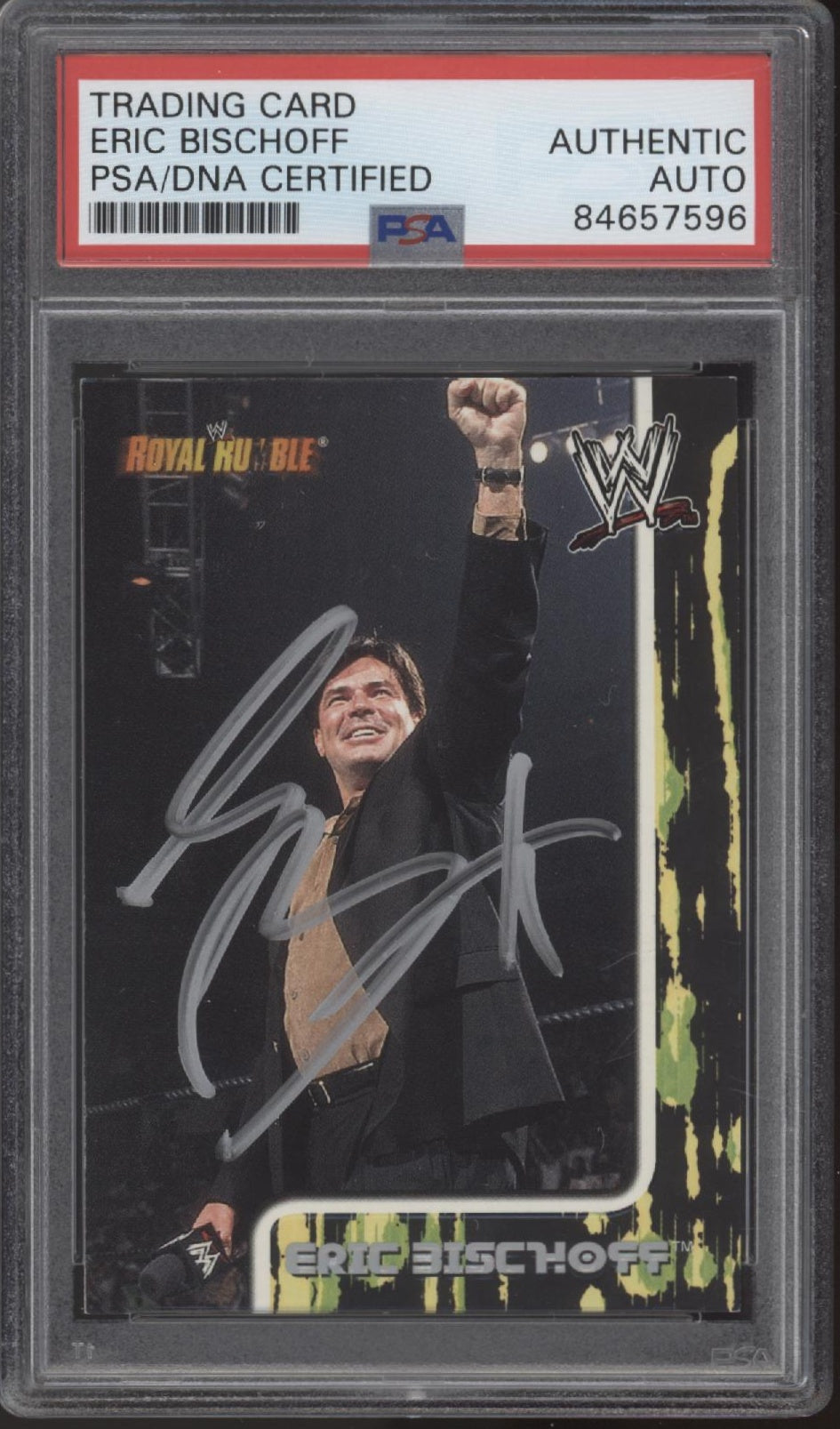 Eric Bischoff 2002 Fleer Royal Rumble #59 with PSA Authentic Autpo