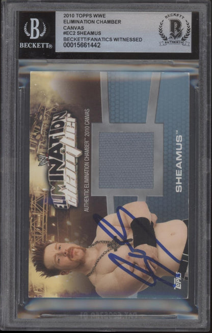 Sheamus 2010 Topps Elimination Chamber Swatch #EC2 with Beckett Witnessed Auto