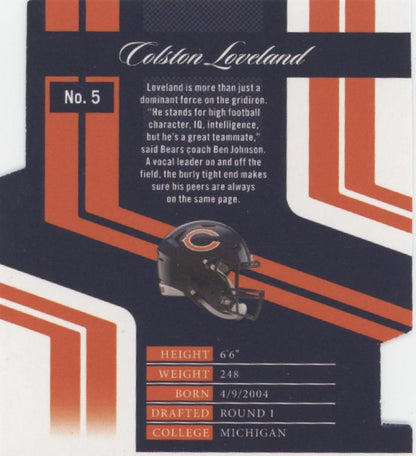 Colston Loveland 2025 Panini Donruss Aspirations Blue Die-Cut RC 20/99 #5