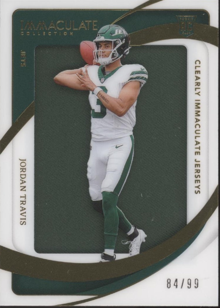 Jordan Travis 2024 Panini Immaculate Collection Clearly Gold Swatch RC 84/99