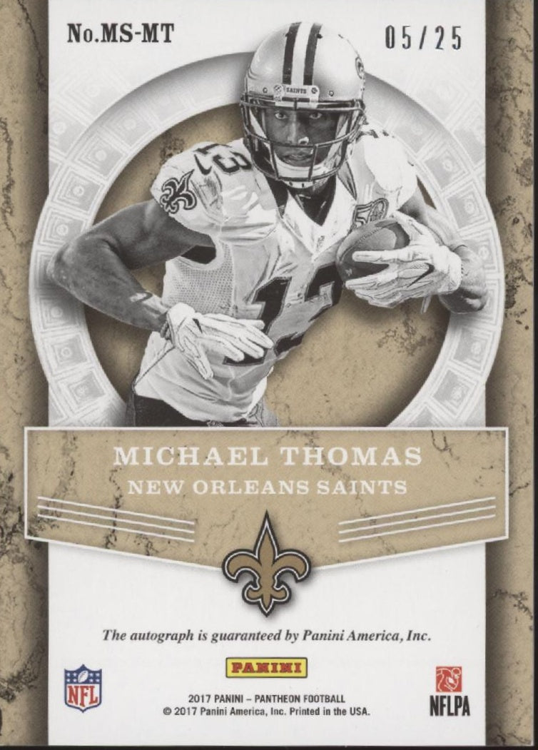 Michael Thomas 2017 Panini Pantheon Milestone Scripts Auto 05/25 #MS-MT