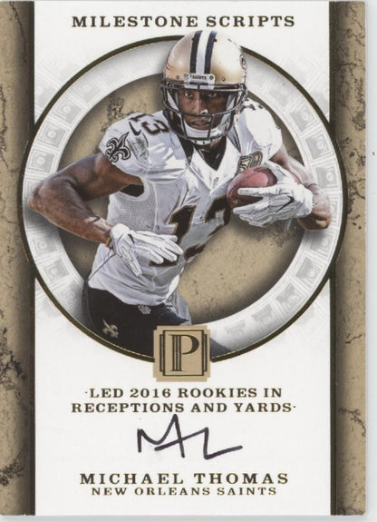 Michael Thomas 2017 Panini Pantheon Milestone Scripts Auto 05/25 #MS-MT