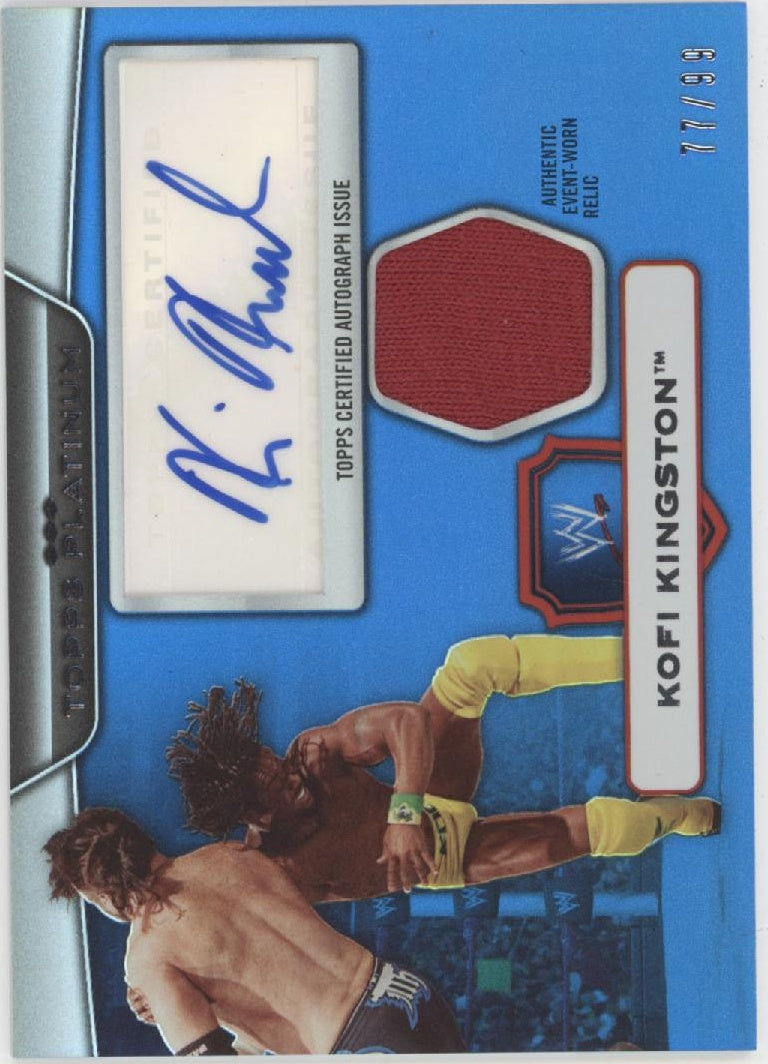 Kofi Kingston 2010 Topps Platinum Blue Swatch Auto 77/99 #59