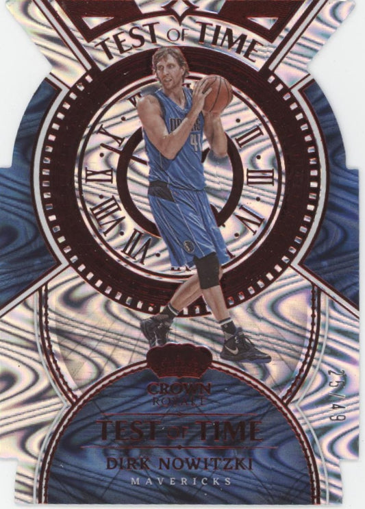 Dirk Nowitzki 2022-23 Panini Crown Royale Test of Time Red Die-Cut #13