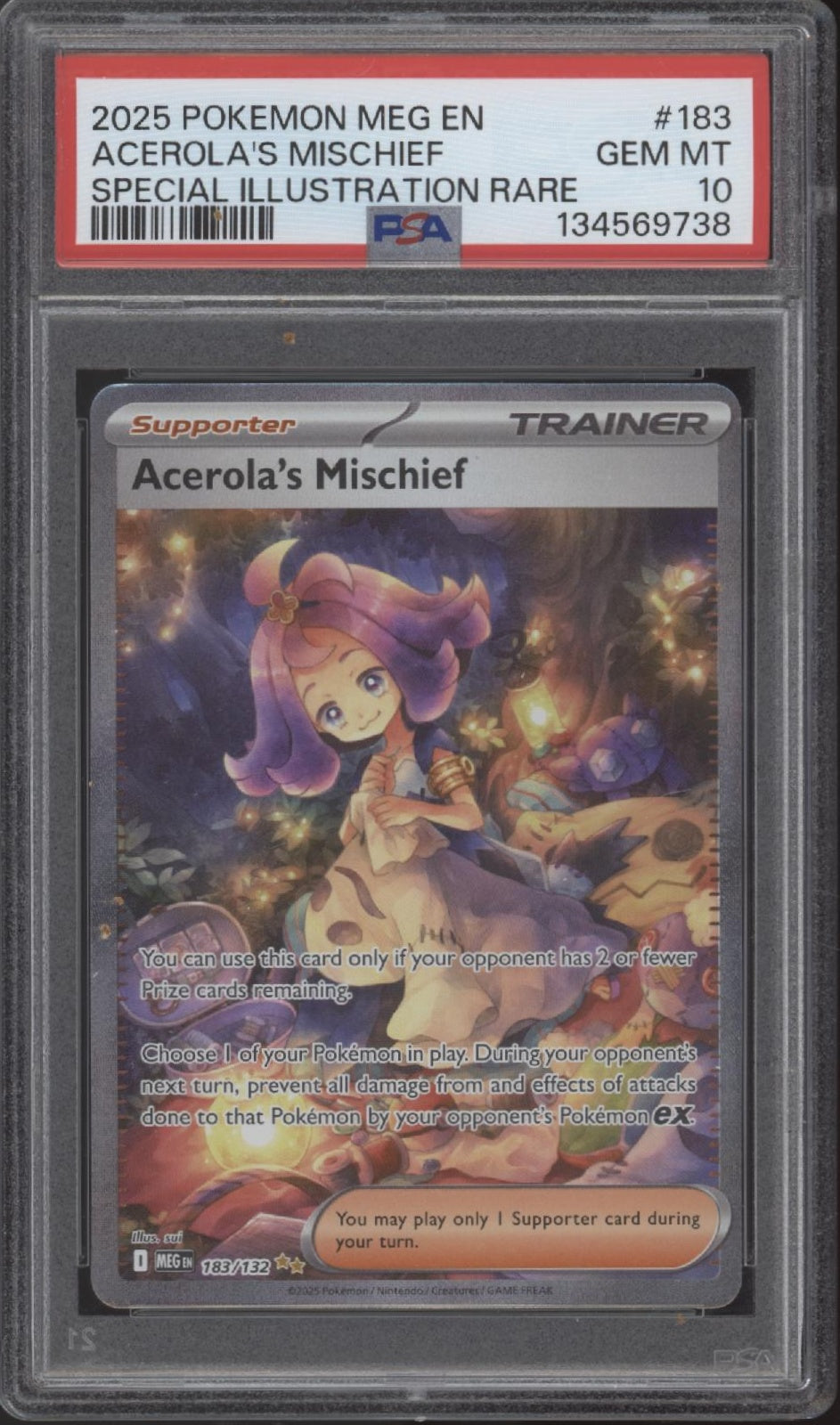 Acerola's Mischief Pokemon Mega Evolutions Special Illustration Rare #183 PSA 10