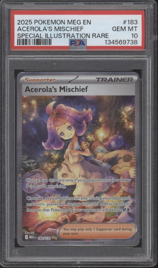 Acerola's Mischief Pokemon Mega Evolutions Special Illustration Rare #183 PSA 10