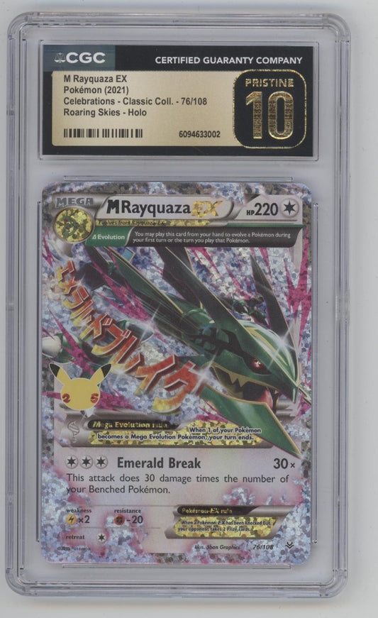M Rayquaza ex Pokemon Celebrations Classic Roaring Skies Holo CGC 10 Pristine