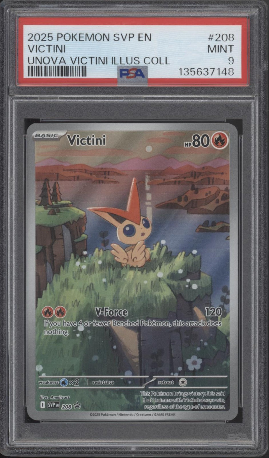 Victini Pokemon Unova Victini Illustration Collection #208 PSA 9