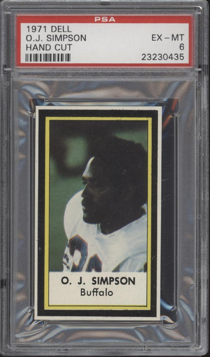 OJ Simpson 1971 Dell Hand Cut PSA 6