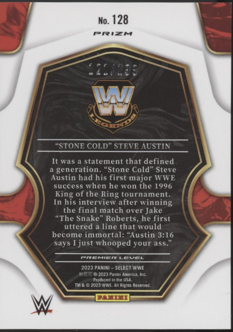 Stone Cold Steve Austin 2023 Panini Select Blue Prizm 121/199 #128