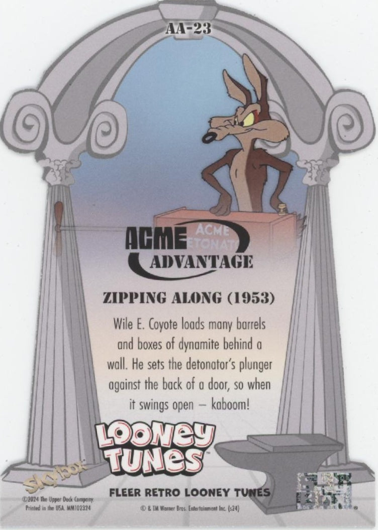Wile E Coyote & Detonator 2024 Fleer Retro Looney Tunes Acme Advantage Die-Cut