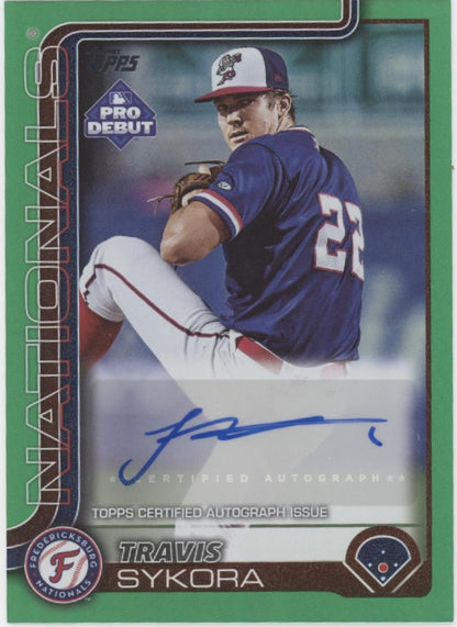 Travis Sykora 2025 Topps Pro Debut Green Holo Auto 76/99 #PD-8