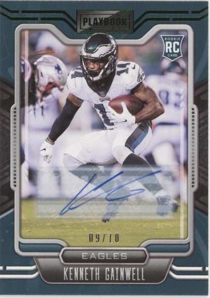Kenneth Gainwell 2021 Panini Playbook Green RC Auto 09/10 #139