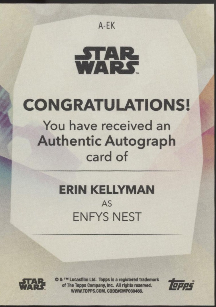 Erin Kellyman as Enfys Nest 2020 Topps Star Wars Blue Auto 32/50 #A-EK