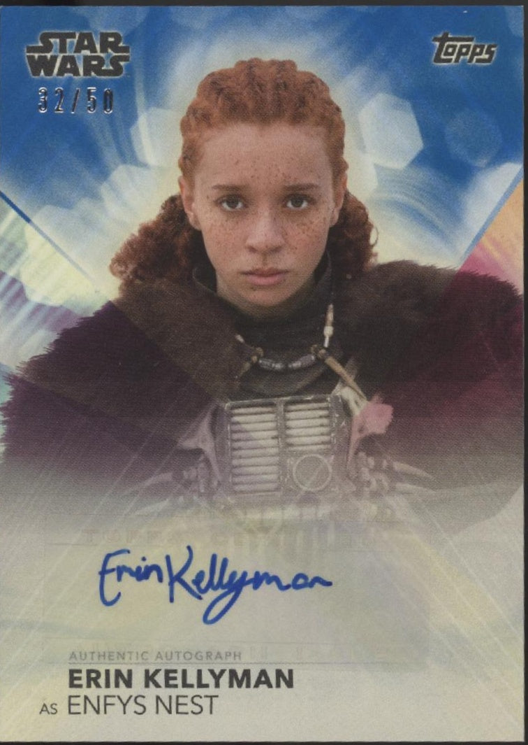 Erin Kellyman as Enfys Nest 2020 Topps Star Wars Blue Auto 32/50 #A-EK