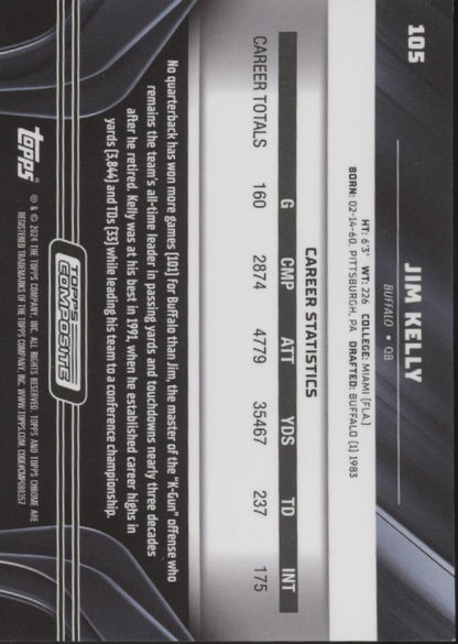 Jim Kelly 2023 Topps Chrome Composite Black Green Refractor #105