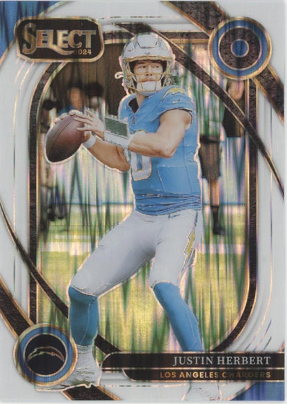 Justin Herbert 2024 Panini Select White Shock Prizm 101/199 #232