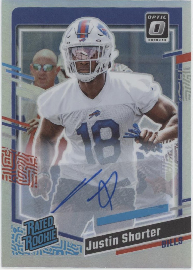 Justin Shorter 2023 Panini Donruss Rated Rookie Prizm RC Auto #310