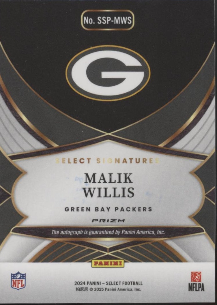 Malik Willis 2024 Panini Select Prizm Auto #SSP-MWS