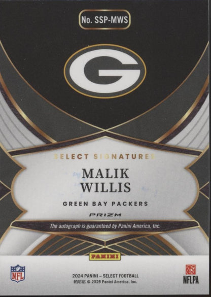 Malik Willis 2024 Panini Select Prizm Auto #SSP-MWS