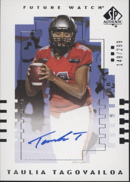 Tua Tagovailoa 2022 Upper Deck SP Authentic Future Swatch Auto 148/299 #OOT-TA