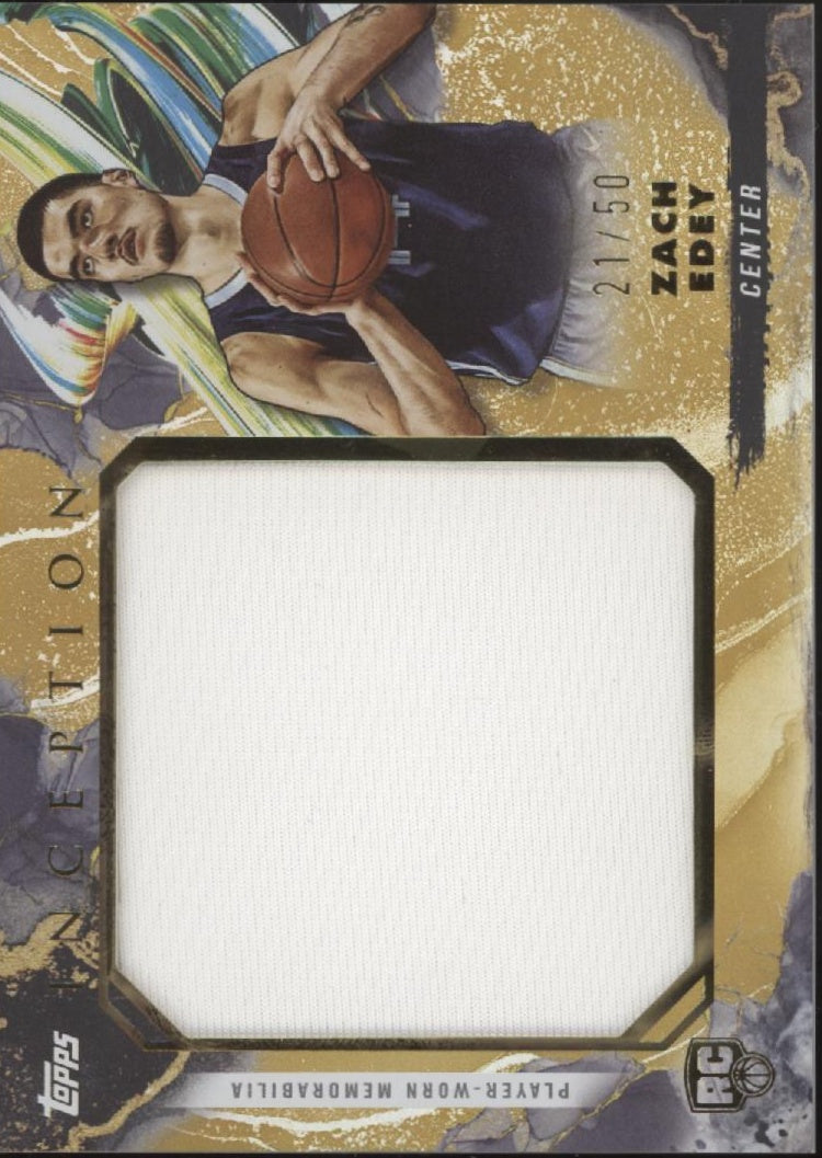 Zach Edey 2024-25 Topps Inception Swatch RC 21/50 #RJR-ZE