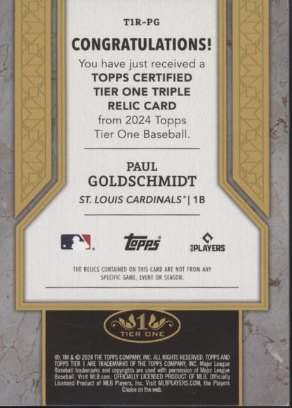 Paul Goldschmidt 2024 Topps Tier One Swatch 23/49 #T1R-PG
