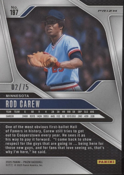 Rod Carew 2025 Panini Prizm Green Scope Prizm 02/75 #197