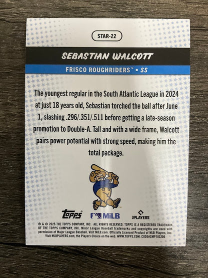 Sebastian Walcott 2025 Topps Pro Debut Green Holo 41/99 #STAR-22