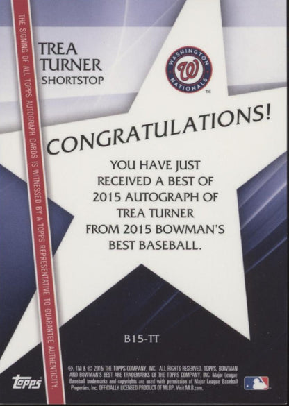 Trea Turner 2015 Bowman's Best Auto #B15-TT