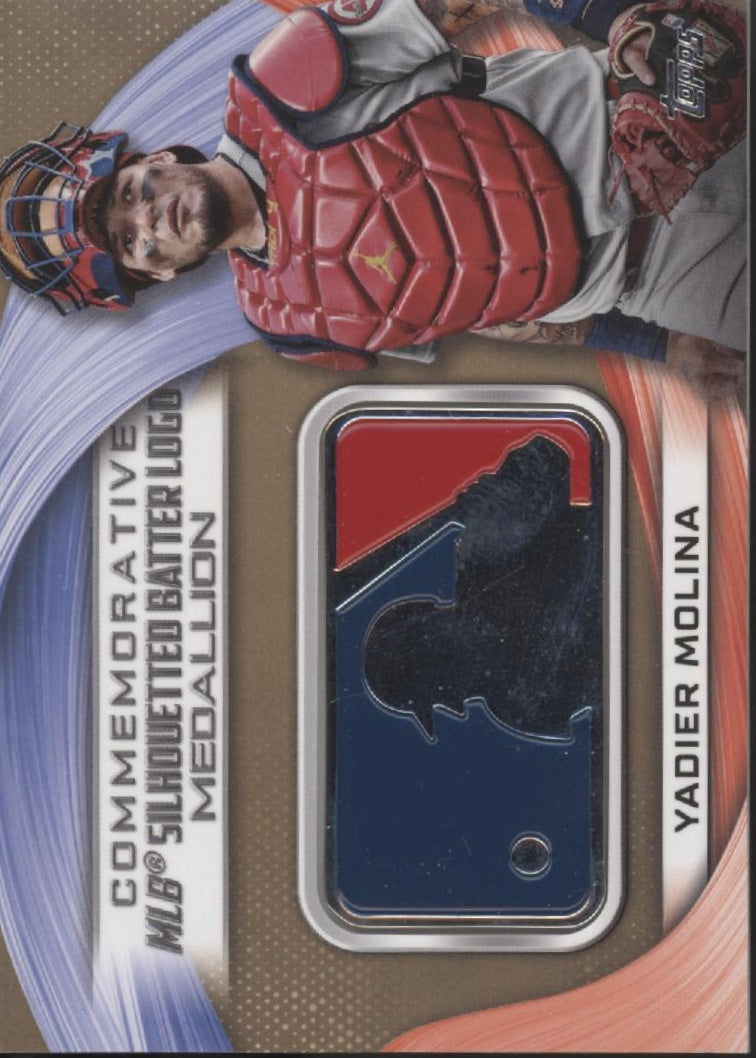 Yadier Molina 2022 Topps Series 1 Commemorative Silhouetted Logo Medallion 12/75