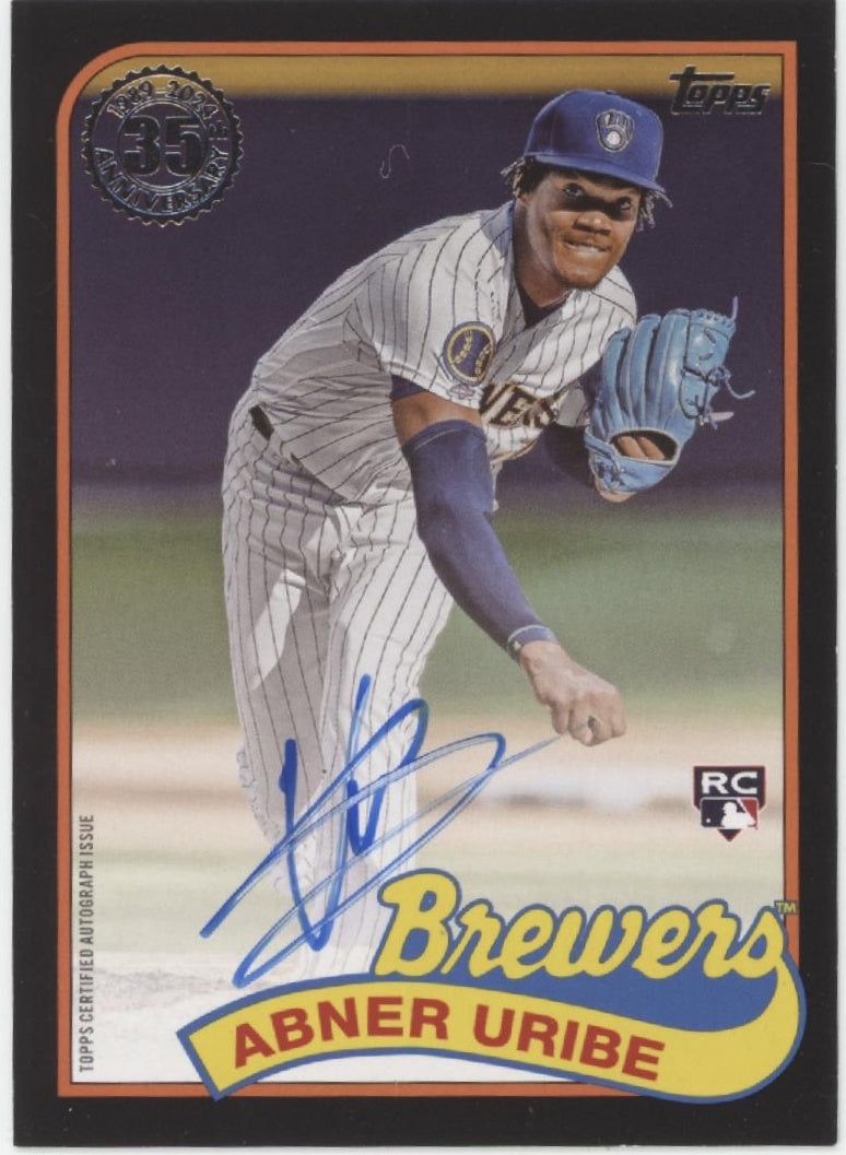 Abner Uribe 2024 Topps 35th Anniversary '89 Black Border RC Auto 055/199