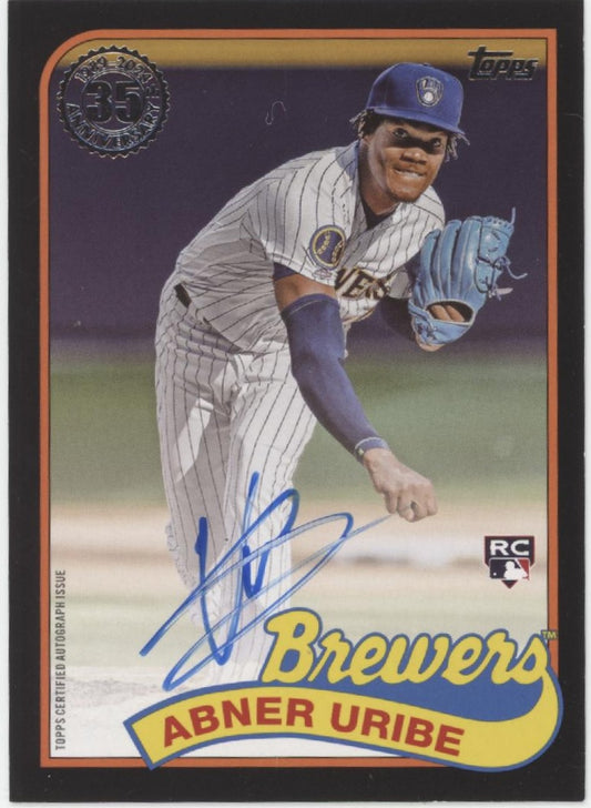 Abner Uribe 2024 Topps 35th Anniversary '89 Black Border RC Auto 055/199