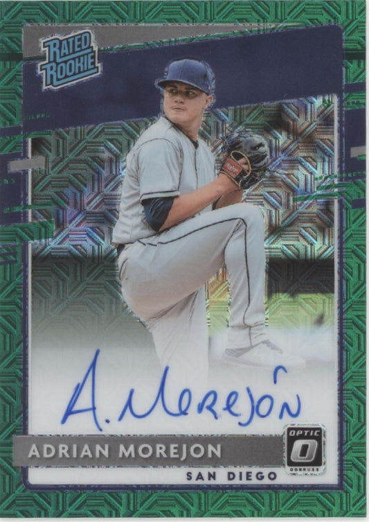 Adrian Morejon 2020 Donruss Optic Rated Rookie Green Mojo Prizm RC Auto 07/99