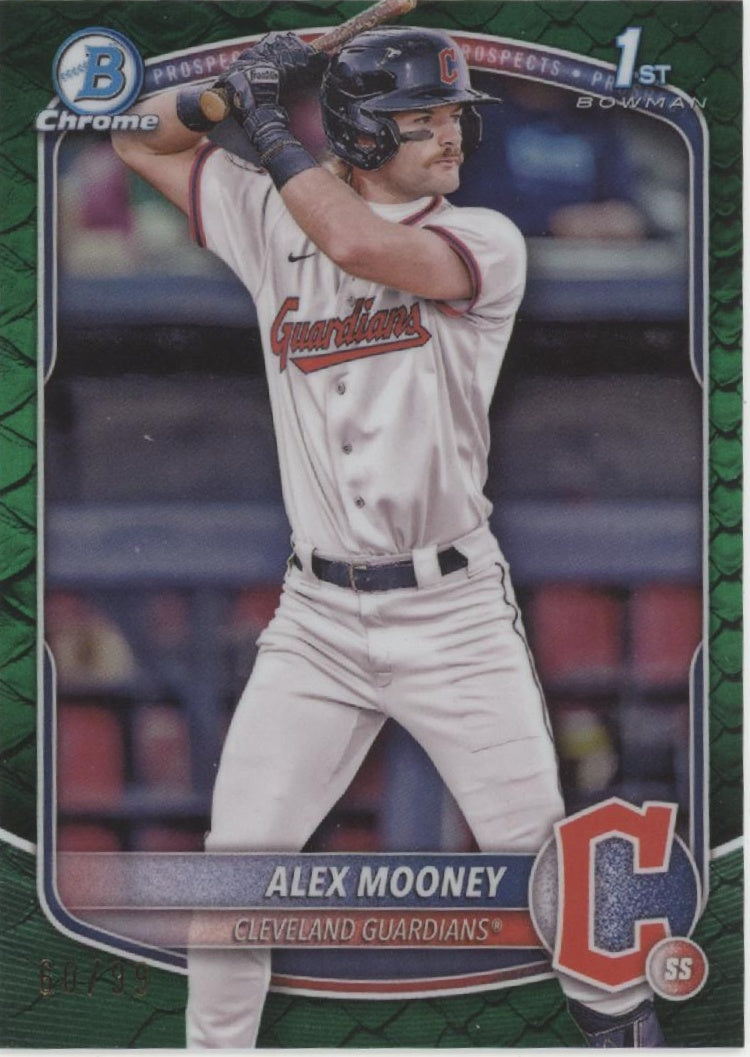 Alex Mooney 2025 Bowman Chrome Prospects Green Scale Refractor 60/99
