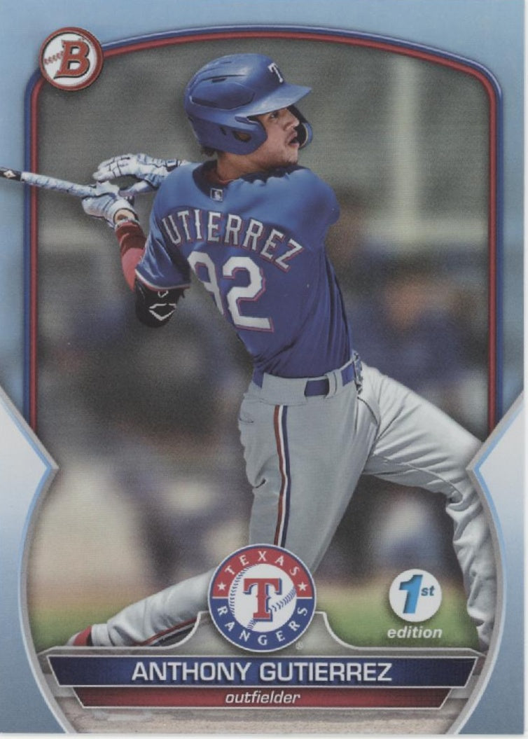 Anthony Gutierrez 2023 Bowman 1st Edition Sky Blue Holo #BPPF-85