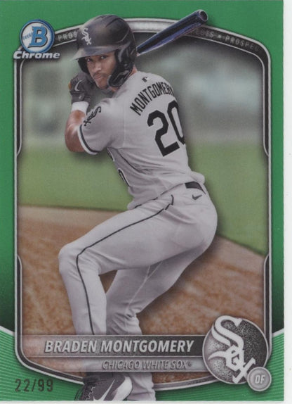 Braden Montgomery 2025 Bowman Chrome Prospects Green Refractor 22/99 #BCP-132
