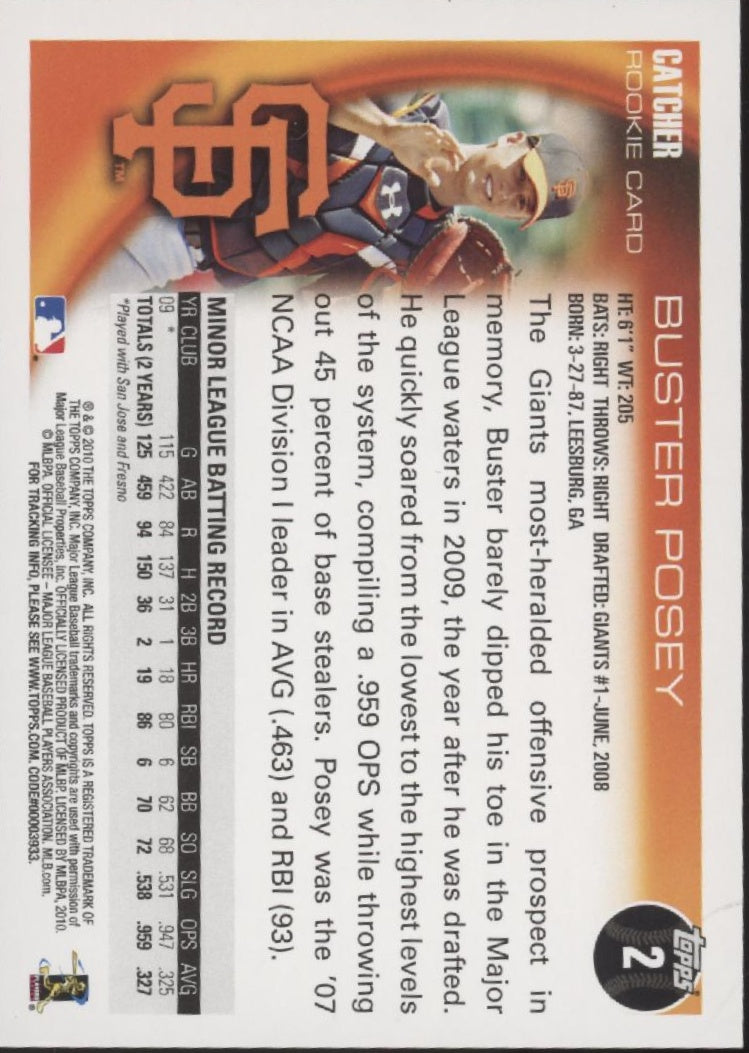 Buster Posey 2010 Topps RC #2