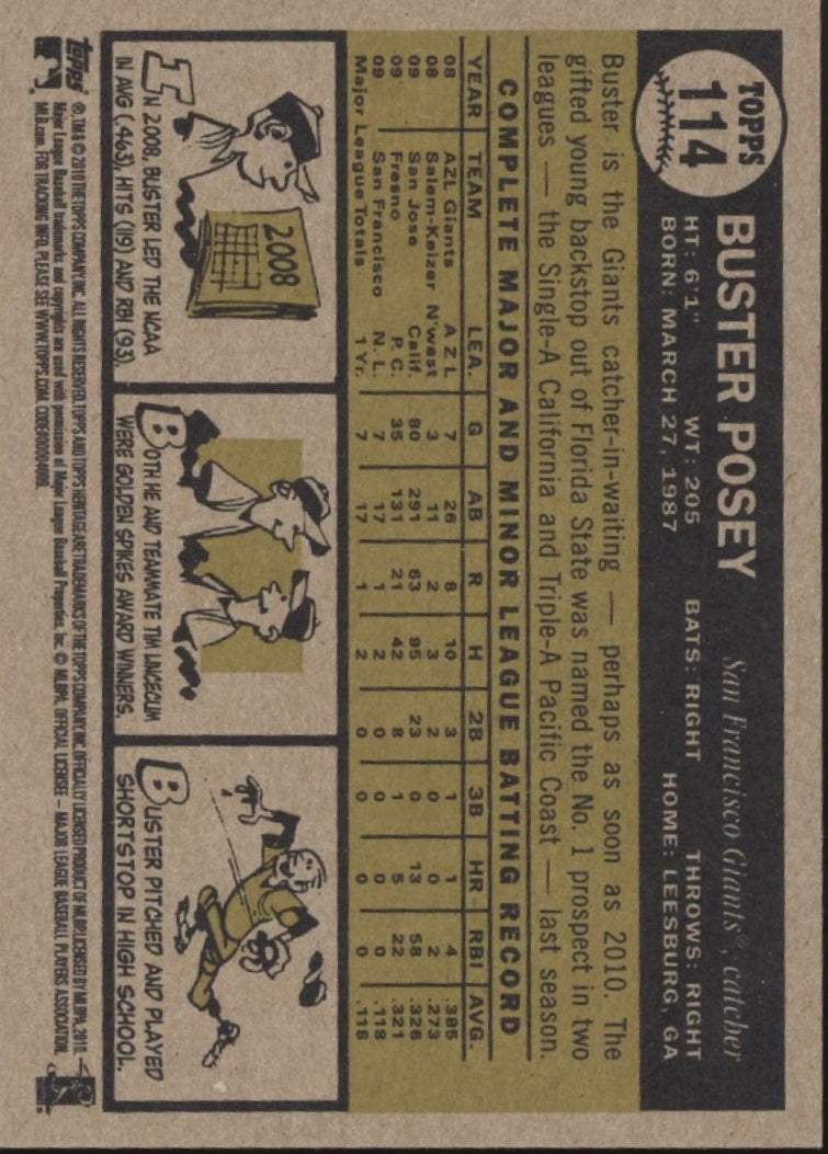 Buster Posey 2010 Topps Heritage RC #114