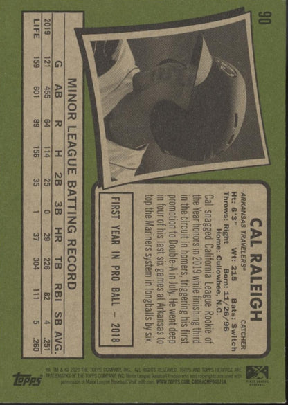 Cal Raleigh 2020 Topps Heritage #90
