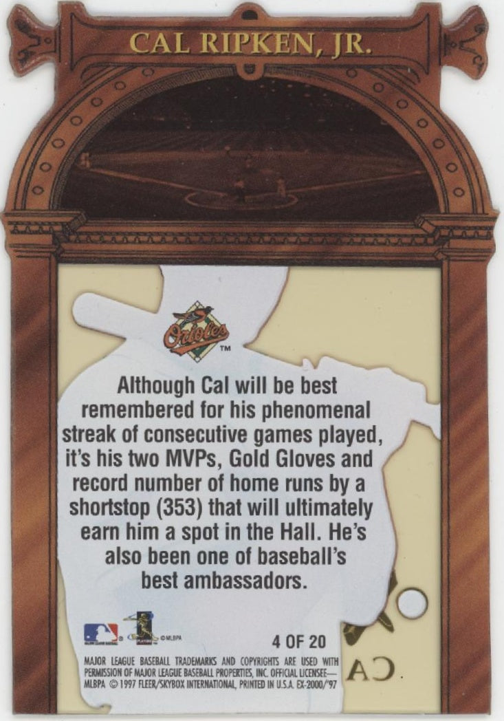 Cal Ripken Jr. 1997 Fleer EX 2000 Hall or Nothing Die-Cut #4