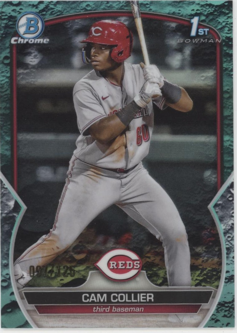 Cam Collier 2023 Bowman Chrome Aqua Lunar Rock Refractor 097//125 #BCP-125