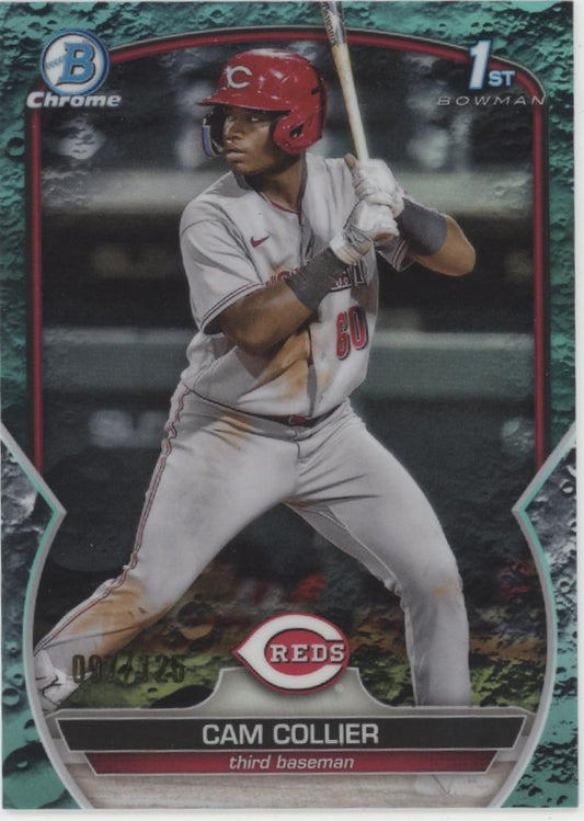 Cam Collier 2023 Bowman Chrome Aqua Lunar Rock Refractor 097//125 #BCP-125