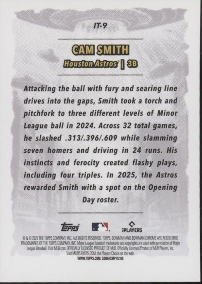 Cam Smith 2025 Bowman Chrome It Came to the League Refractor RC #IT-9