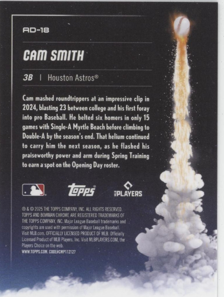 Cam Smith 2025 Bowman chrome Adios RC #AD-18