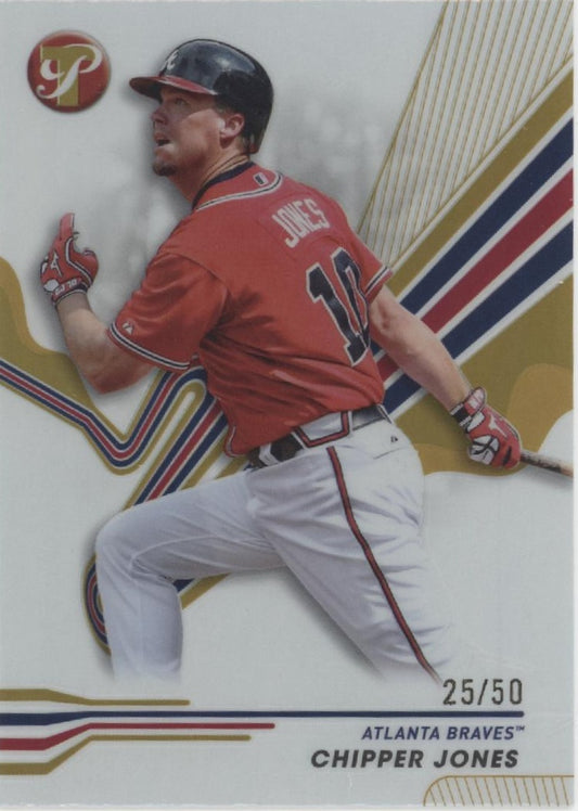 Chipper Jones 2024 Topps Pristine Gold Refractor 25/50 #46